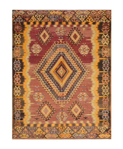 Vintage Large Denizli Çal Kilim, 189 x 334 cm / 6.2 x 11 ft Kilim