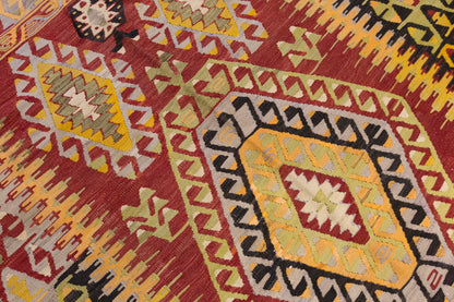 Vintage Large Denizli Çal Kilim, 196 x 269 cm / 6.5 x 9 ft Kilim