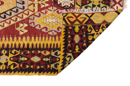 Vintage Large Denizli Çal Kilim, 196 x 269 cm / 6.5 x 9 ft Kilim