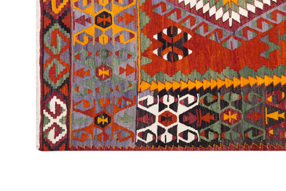 Vintage Large Denizli Çal Kilim, 204 x 308 cm / 6.8 x 11 ft Kilim
