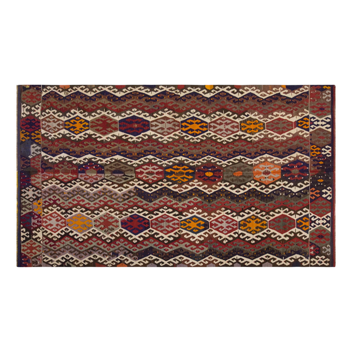 Vintage Large Denizli-Pamukkale Kilim, 200 x 374 cm / 6.7 x 12.3 ft Kilim