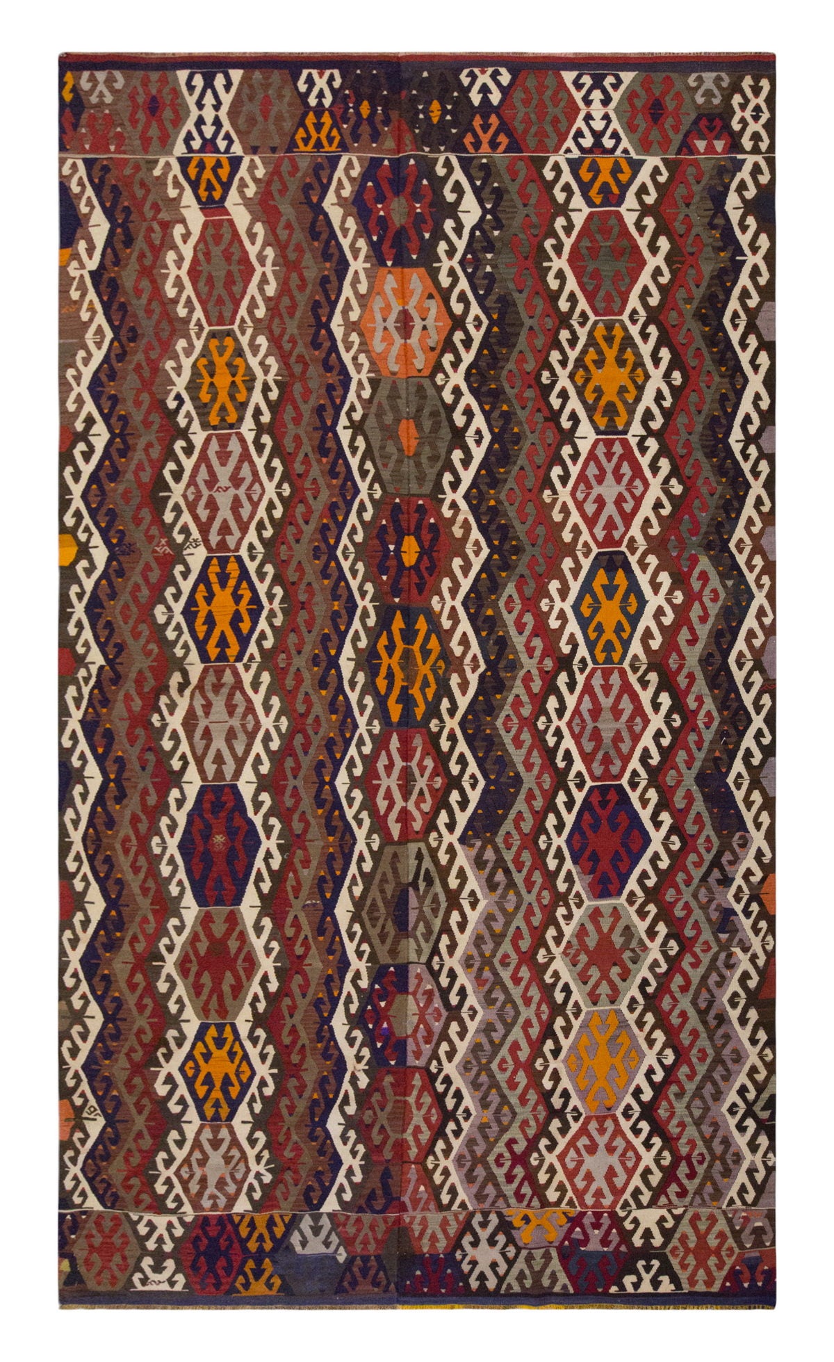 Vintage Large Denizli-Pamukkale Kilim, 200 x 374 cm / 6.7 x 12.3 ft Kilim