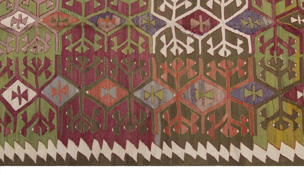 Vintage Large Eskişehir-Sivrihisar Kilim, 129 x 355 cm / 4.3 x 11.8 ft Kilim