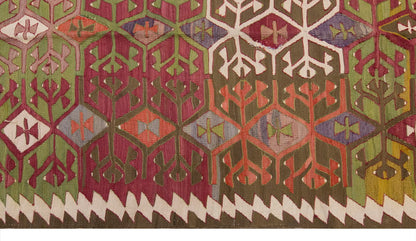 Vintage Large Eskişehir-Sivrihisar Kilim, 129 x 355 cm / 4.3 x 11.8 ft Kilim