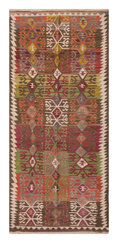 Vintage Large Eskişehir-Sivrihisar Kilim, 129 x 355 cm / 4.3 x 11.8 ft Kilim
