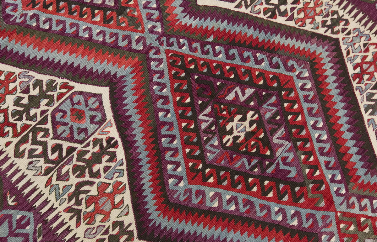 Vintage Large Fethiye Kilim, 143 x 267 cm / 4.8 x 8.9 ft Kilim