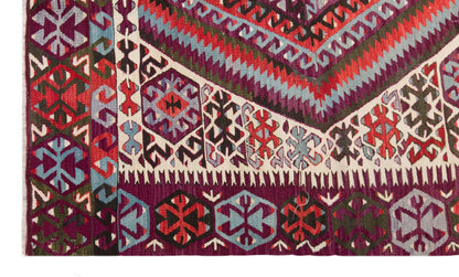 Vintage Large Fethiye Kilim, 143 x 267 cm / 4.8 x 8.9 ft Kilim
