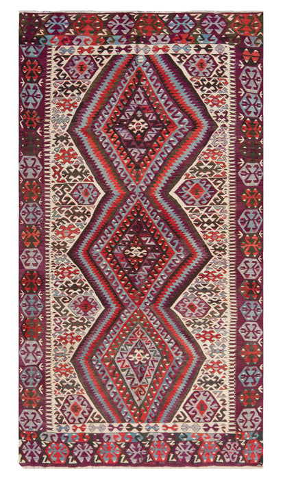 Vintage Large Fethiye Kilim, 143 x 267 cm / 4.8 x 8.9 ft Kilim