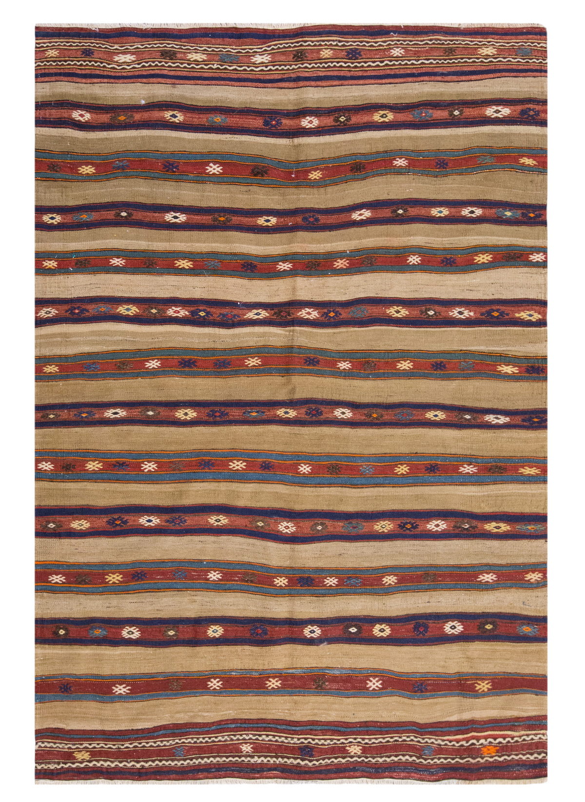 Vintage Large Fethiye Kilim, 150 x 227 cm / 5 x 7.5 ft Kilim