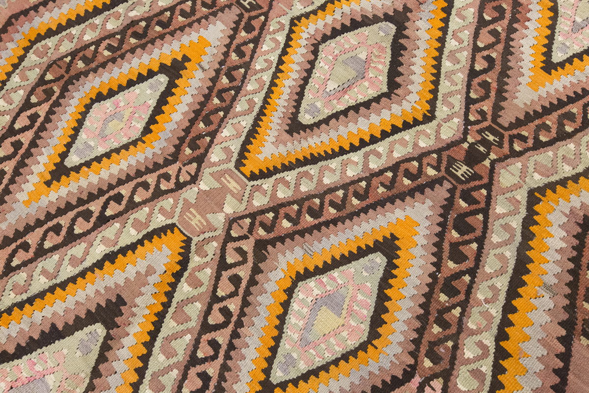 Vintage Large Fethiye Kilim, 176 x 320 cm / 5.9 x 10.6 ft Kilim