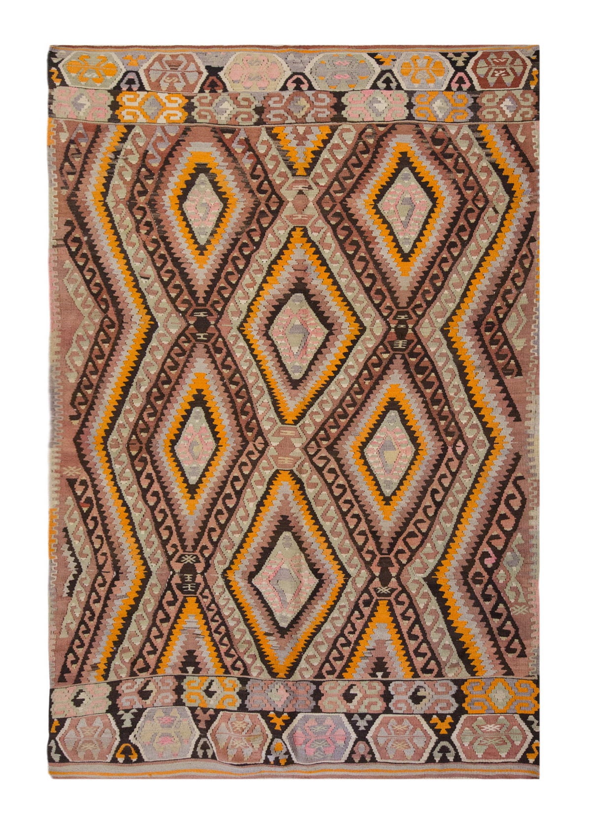 Vintage Large Fethiye Kilim, 176 x 320 cm / 5.9 x 10.6 ft Kilim