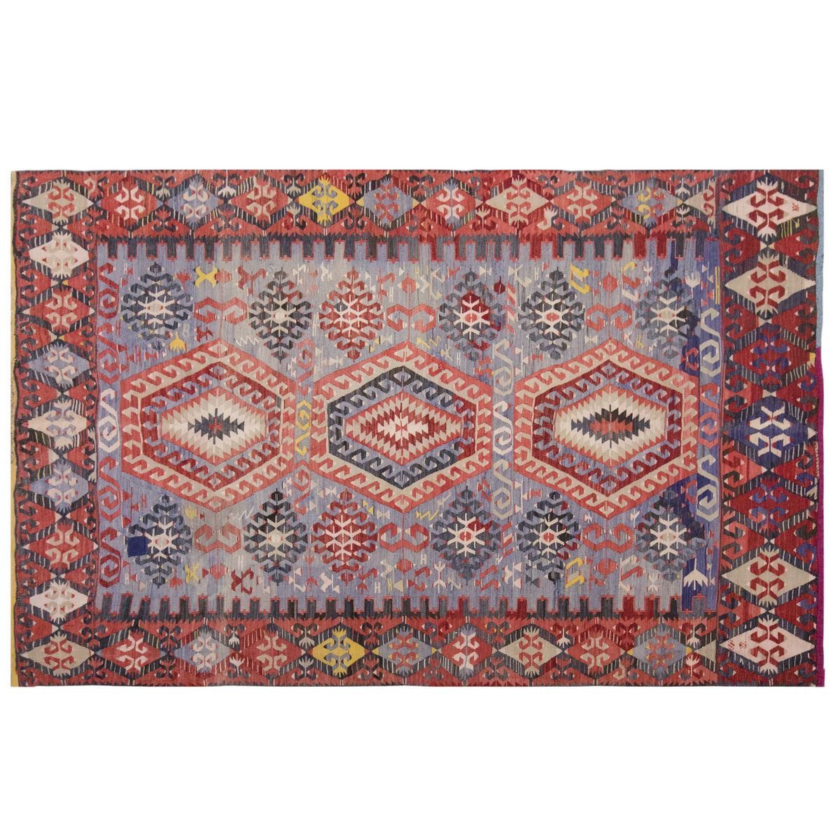 Vintage Large Fethiye Kilim, 185 x 286 cm / 6 x 9.5 ft Kilim