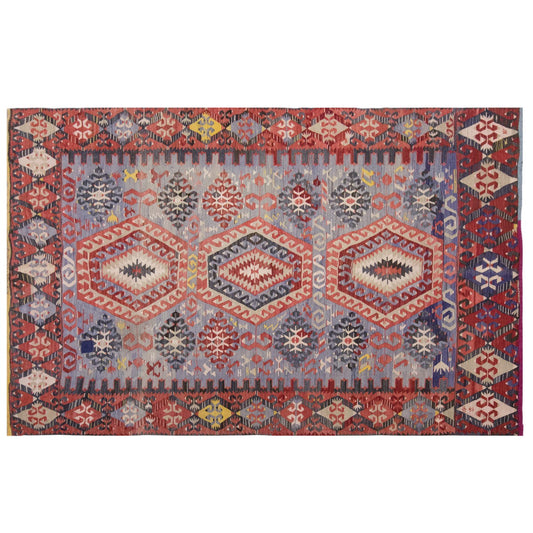 Vintage Large Fethiye Kilim, 185 x 286 cm / 6 x 9.5 ft Kilim