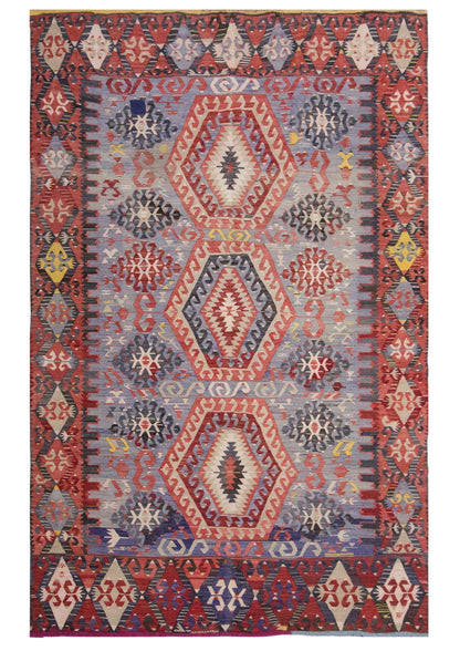 Vintage Large Fethiye Kilim, 185 x 286 cm / 6 x 9.5 ft Kilim