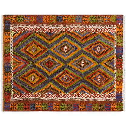 Vintage Large Fethiye Kilim, 190 x 235 cm / 6.3 x 7.9 ft Kilim