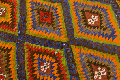 Vintage Large Fethiye Kilim, 190 x 235 cm / 6.3 x 7.9 ft Kilim