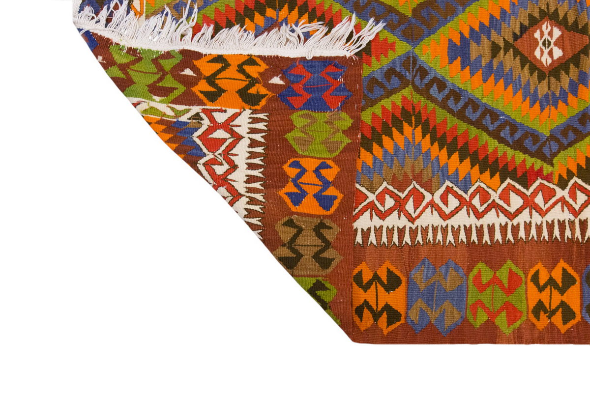 Vintage Large Fethiye Kilim, 190 x 235 cm / 6.3 x 7.9 ft Kilim