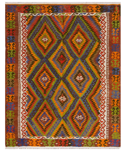 Vintage Large Fethiye Kilim, 190 x 235 cm / 6.3 x 7.9 ft Kilim