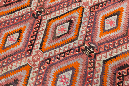 Vintage Large Fethiye Kilim, 192 x 284 cm / 6.4 x 9.4 ft Kilim