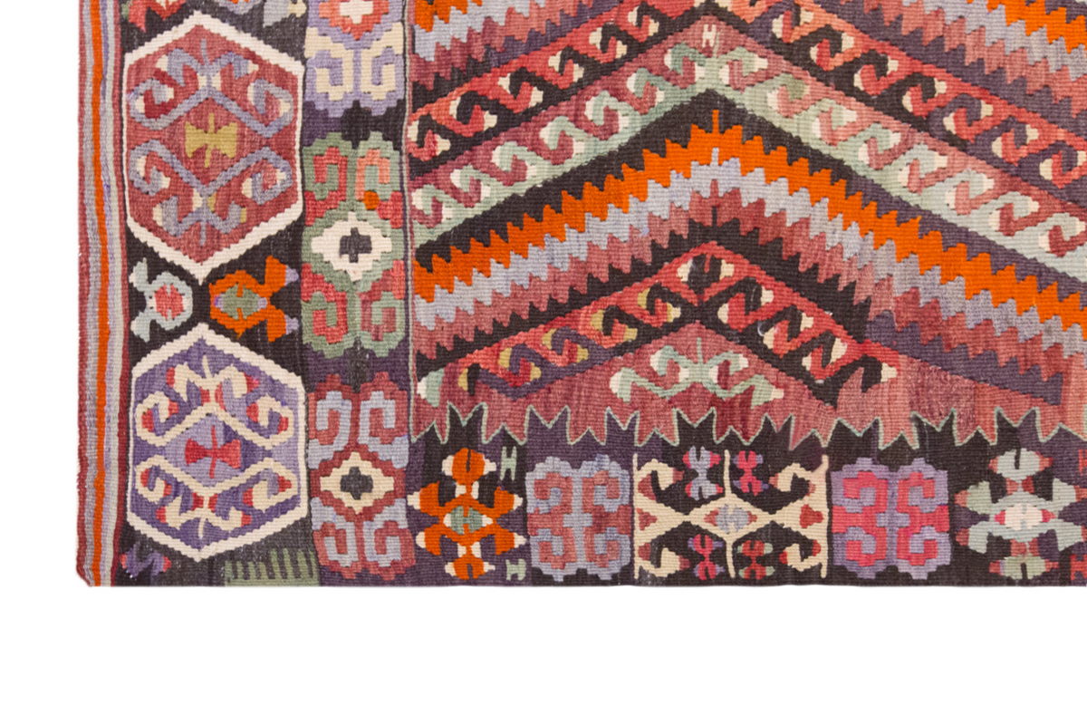 Vintage Large Fethiye Kilim, 192 x 284 cm / 6.4 x 9.4 ft Kilim