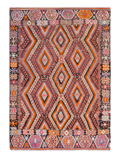 Vintage Large Fethiye Kilim, 192 x 284 cm / 6.4 x 9.4 ft Kilim