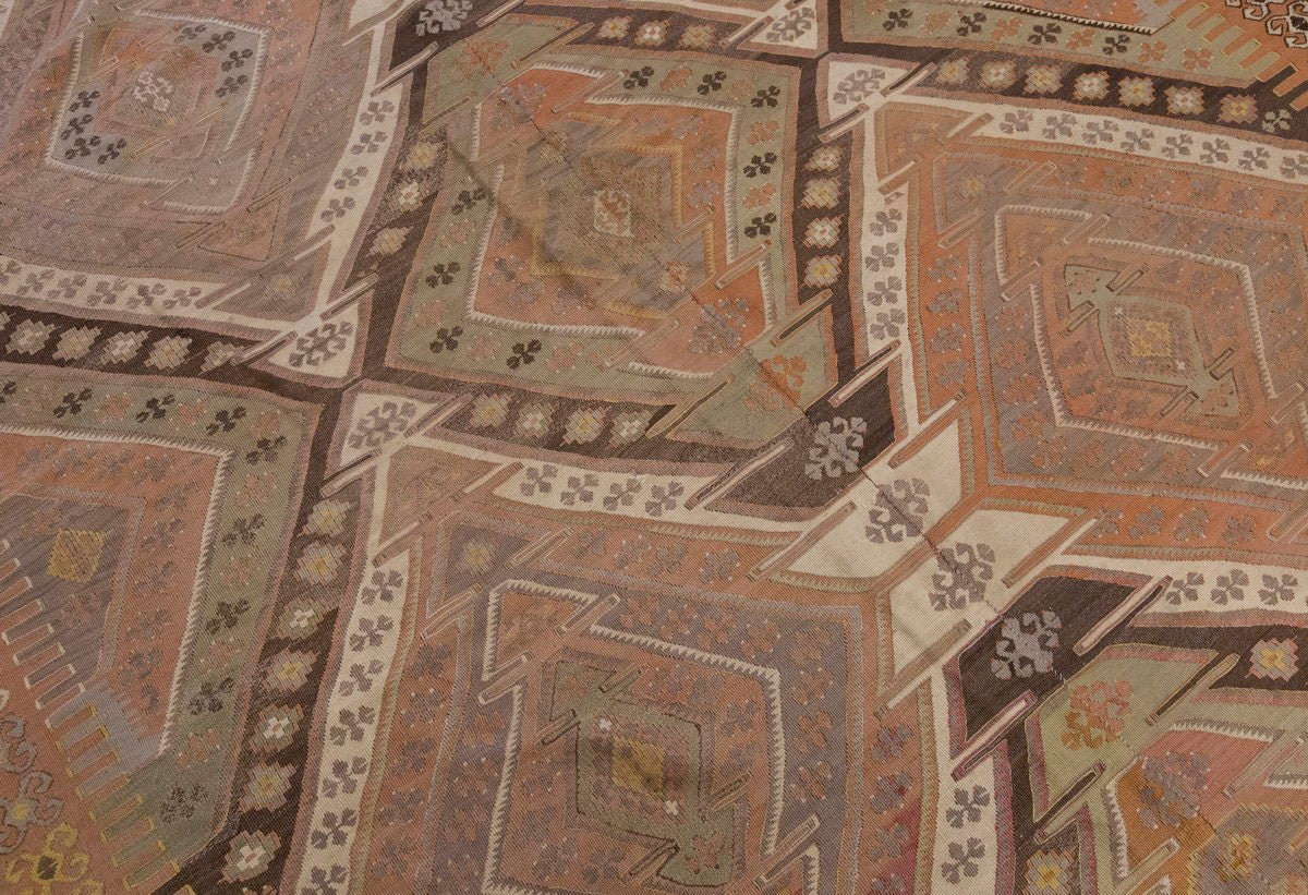 Vintage Large Kars Kilim, 206 x 426 cm / 6.9 x 14 ft Kilim