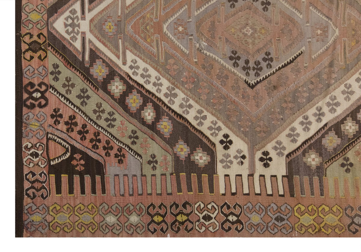 Vintage Large Kars Kilim, 206 x 426 cm / 6.9 x 14 ft Kilim