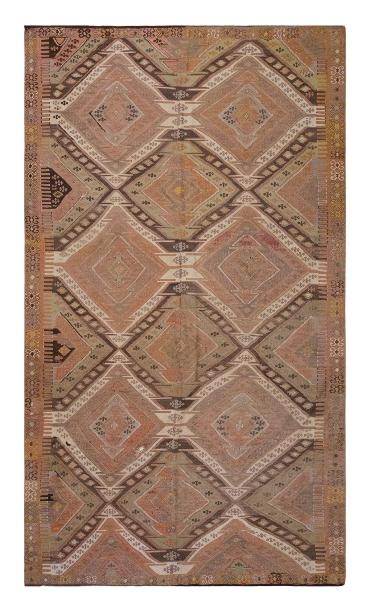 Vintage Large Kars Kilim, 206 x 426 cm / 6.9 x 14 ft Kilim