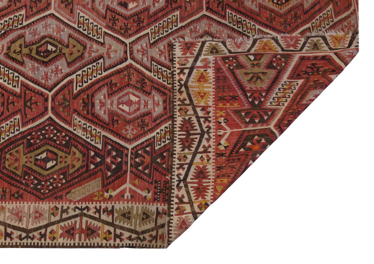 Vintage Large Kayseri Avşar Kilim, 150 x 372 cm / 5 x 12.2 ft Kilim