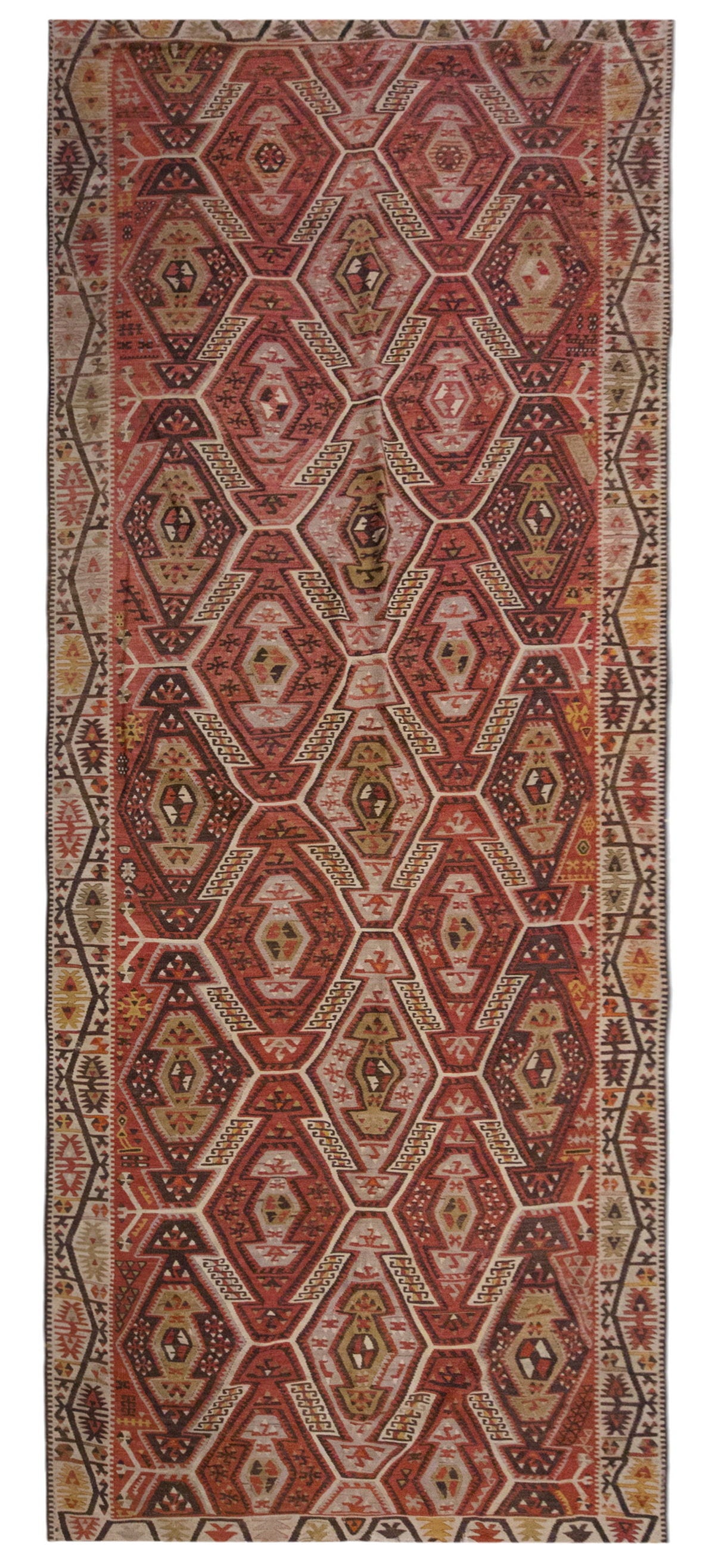 Vintage Large Kayseri Avşar Kilim, 150 x 372 cm / 5 x 12.2 ft Kilim
