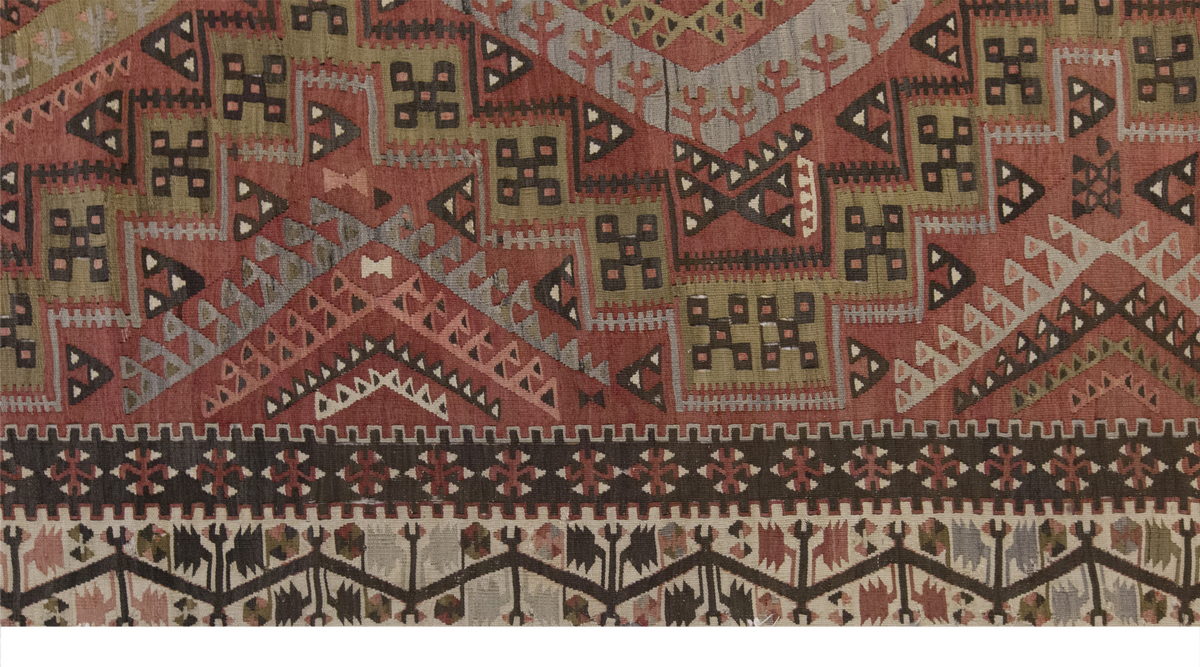 Vintage Large Kayseri Avşar Kilim, 153 x 361 cm / 5 x 12 ft Kilim