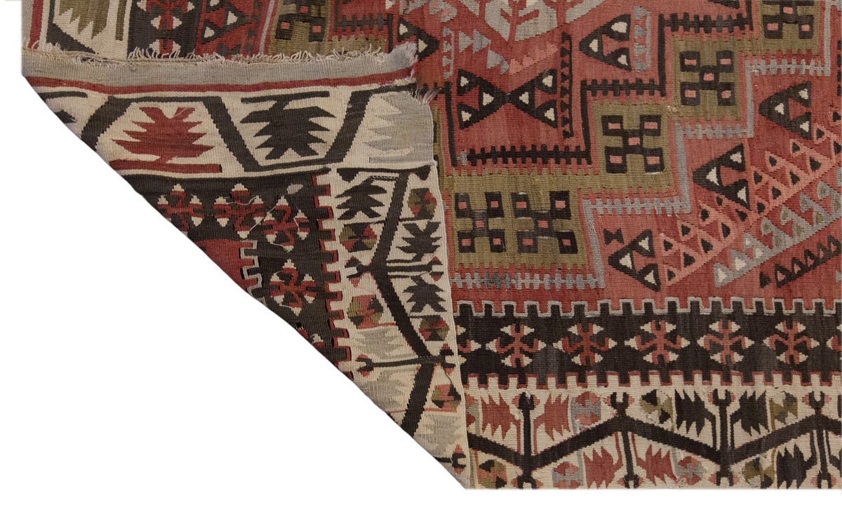 Vintage Large Kayseri Avşar Kilim, 153 x 361 cm / 5 x 12 ft Kilim