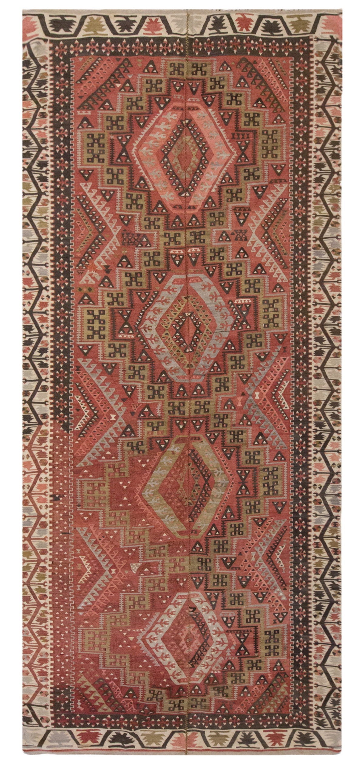 Vintage Large Kayseri Avşar Kilim, 153 x 361 cm / 5 x 12 ft Kilim