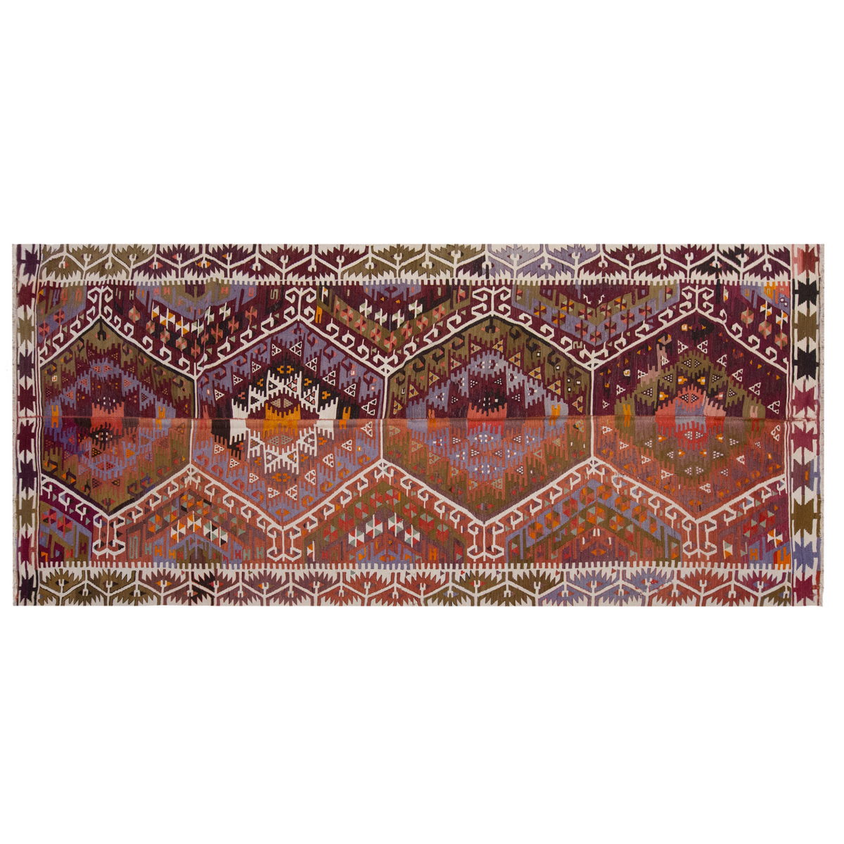 Vintage Large Kayseri Avşar Kilim, 155 x 347 cm / 5.1 x 11.5 ft Kilim
