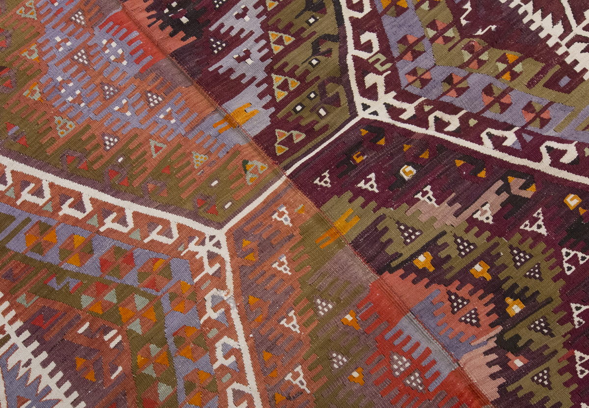 Vintage Large Kayseri Avşar Kilim, 155 x 347 cm / 5.1 x 11.5 ft Kilim
