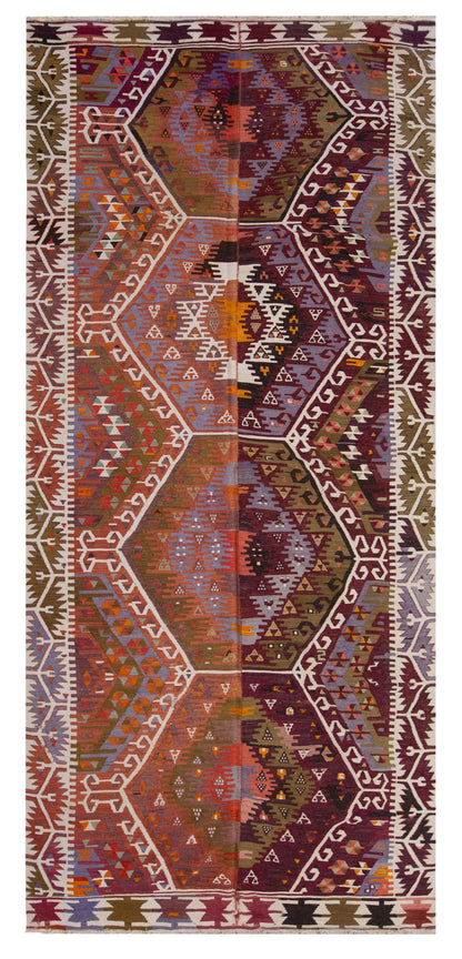 Vintage Large Kayseri Avşar Kilim, 155 x 347 cm / 5.1 x 11.5 ft Kilim