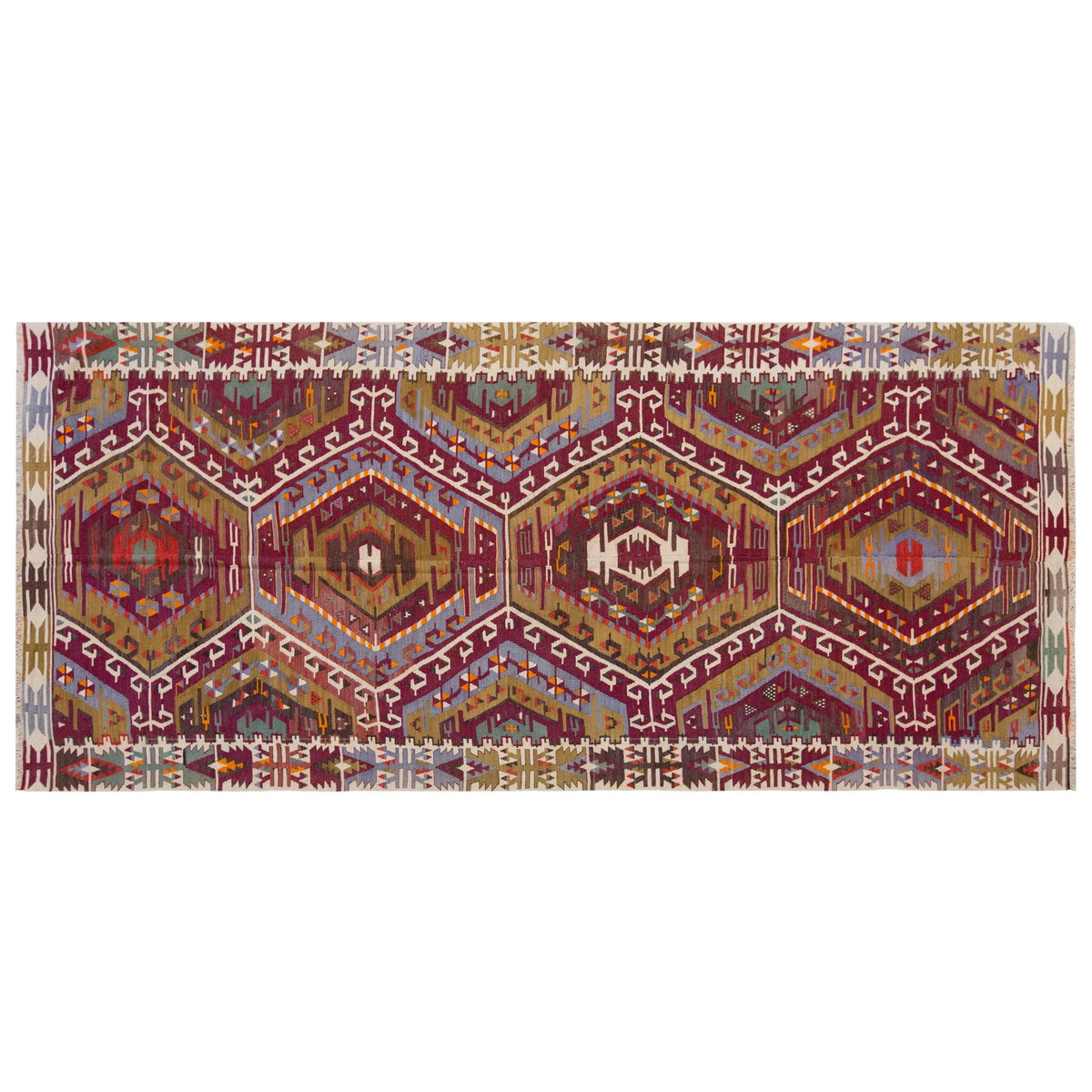 Vintage Large Kayseri Avşar Kilim, 155 x 350 cm / 5.1 x 11.6 ft Kilim