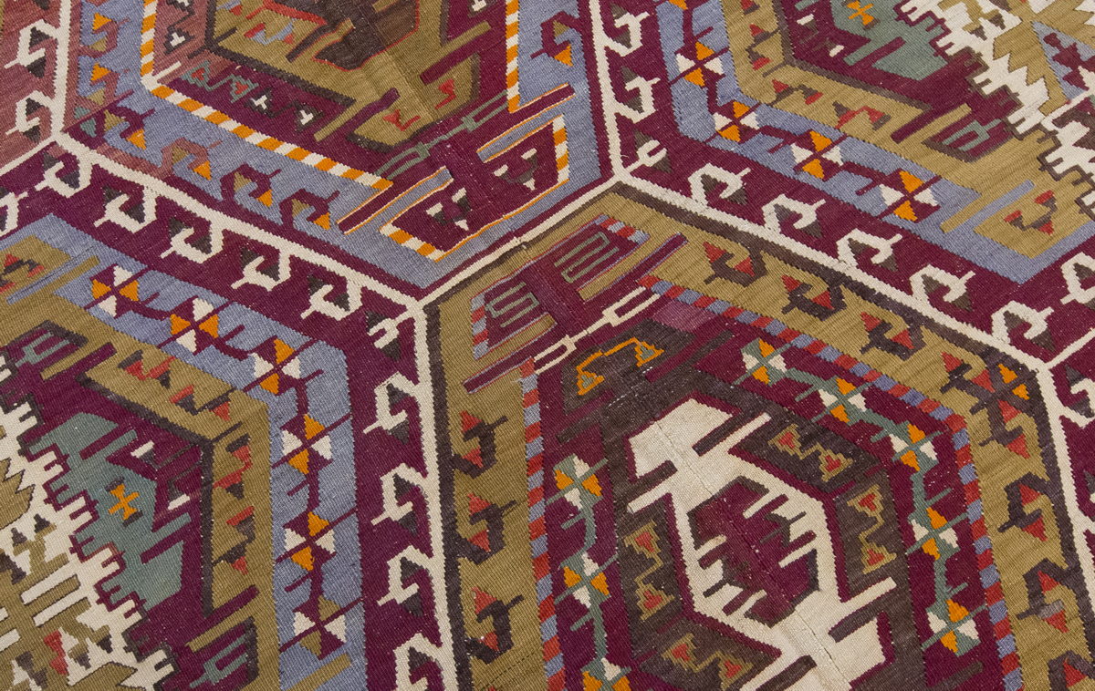 Vintage Large Kayseri Avşar Kilim, 155 x 350 cm / 5.1 x 11.6 ft Kilim