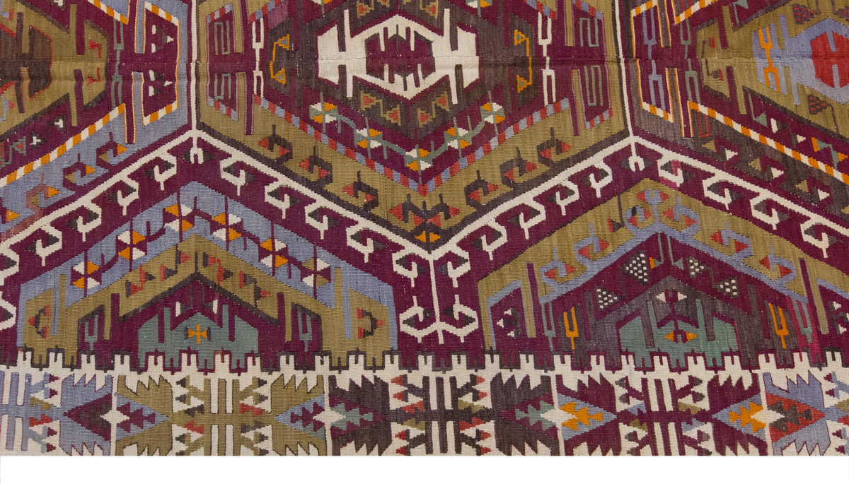 Vintage Large Kayseri Avşar Kilim, 155 x 350 cm / 5.1 x 11.6 ft Kilim