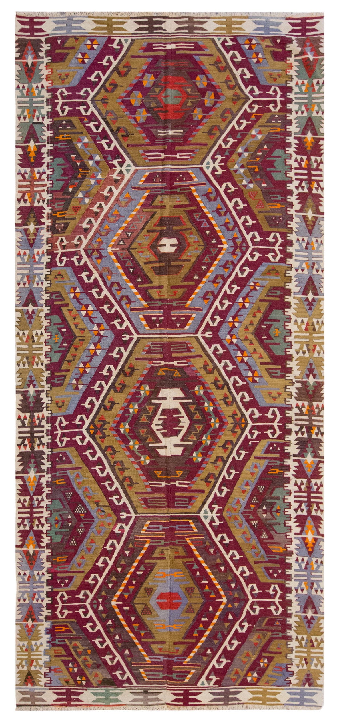 Vintage Large Kayseri Avşar Kilim, 155 x 350 cm / 5.1 x 11.6 ft Kilim
