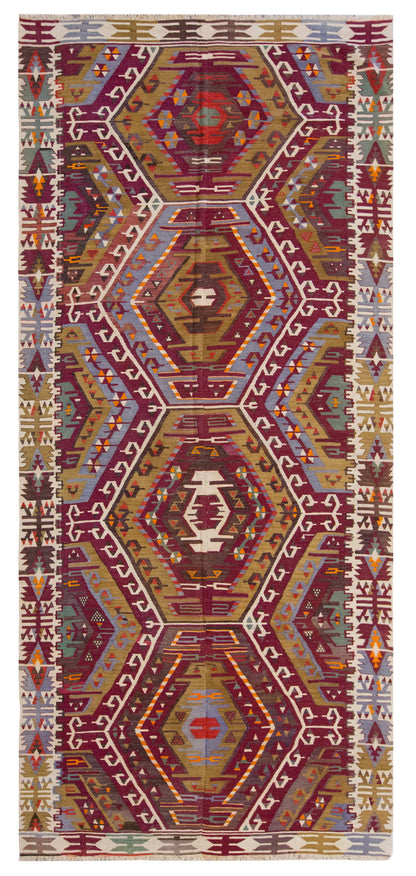 Vintage Large Kayseri Avşar Kilim, 155 x 350 cm / 5.1 x 11.6 ft Kilim