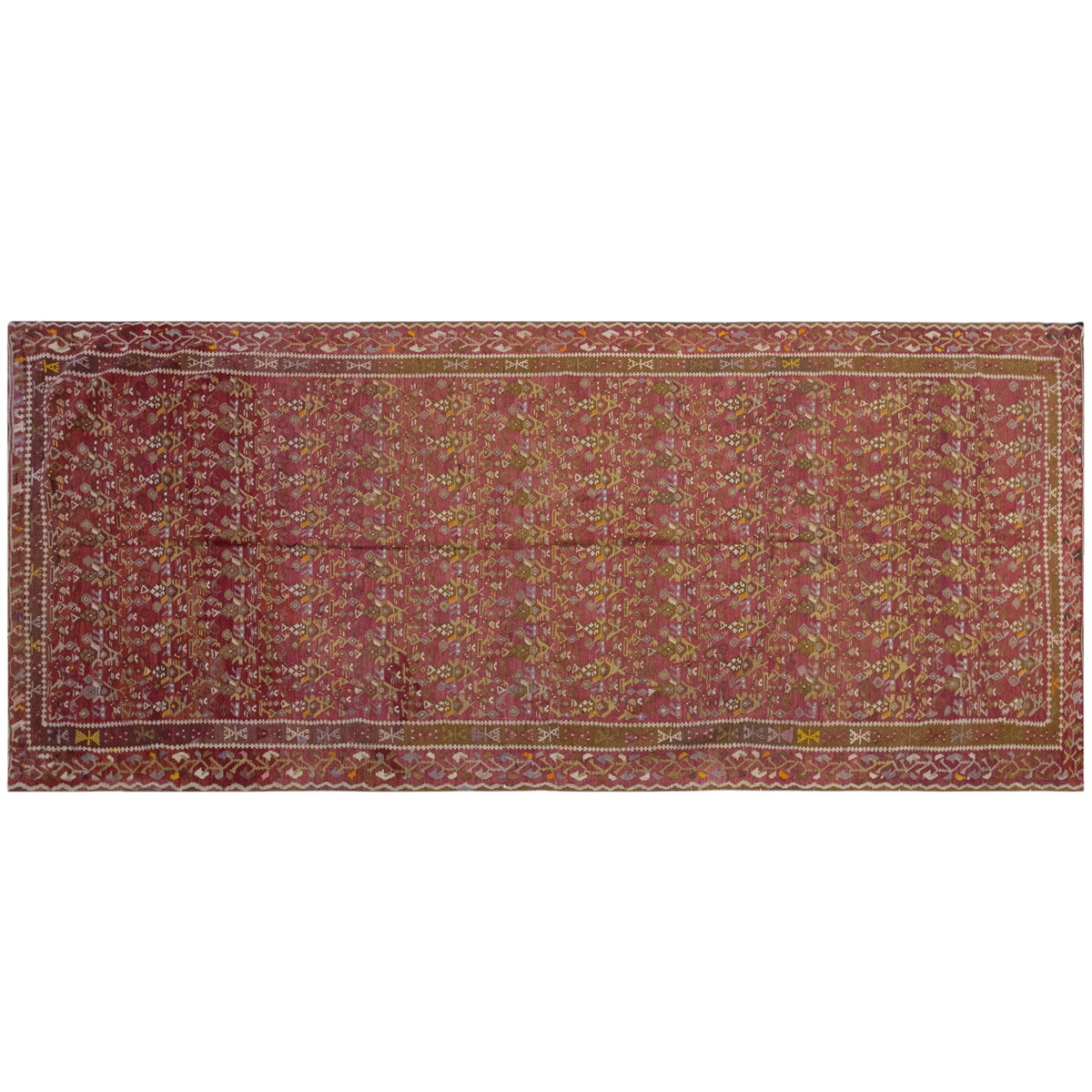 Vintage Large Kayseri Avşar Kilim, 155 x 388 cm / 5.1 x 12.9 ft Kilim