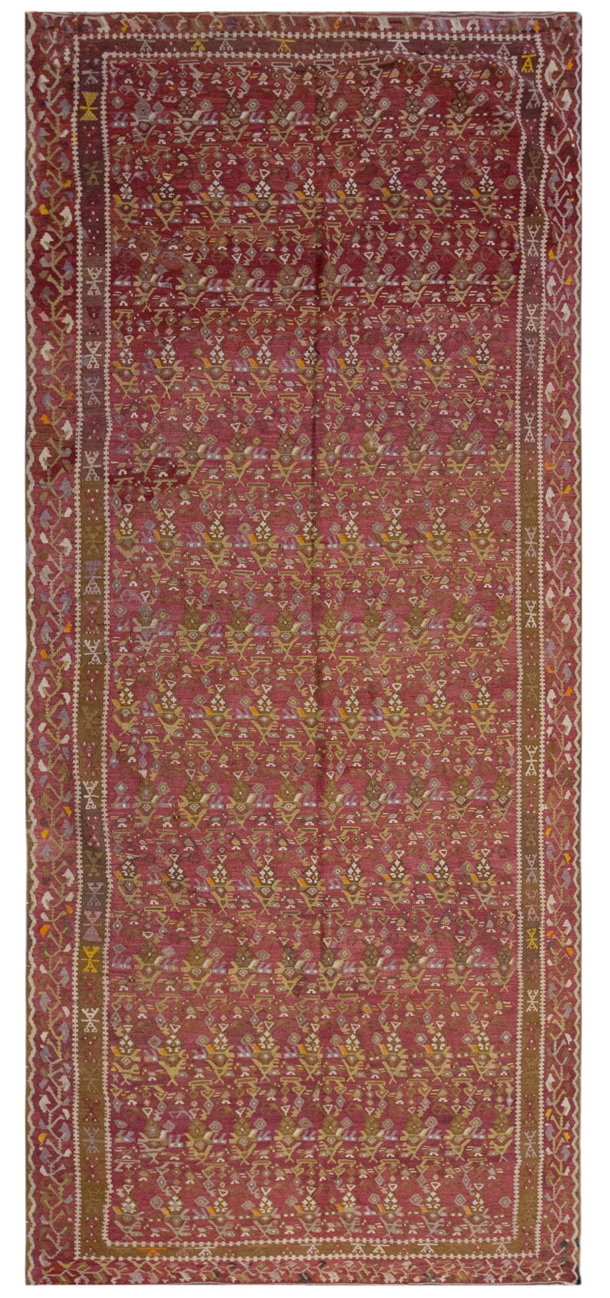 Vintage Large Kayseri Avşar Kilim, 155 x 388 cm / 5.1 x 12.9 ft Kilim