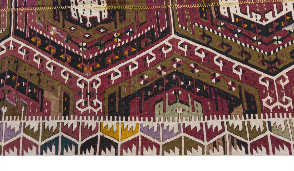 Vintage Large Kayseri Avşar Kilim, 160 x 372 cm / 5.3 x 12.2 ft Kilim