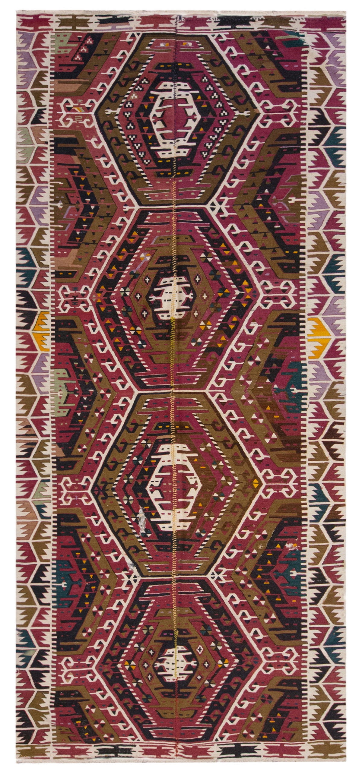 Vintage Large Kayseri Avşar Kilim, 160 x 372 cm / 5.3 x 12.2 ft Kilim