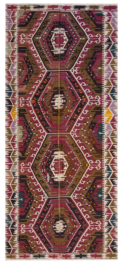 Vintage Large Kayseri Avşar Kilim, 160 x 372 cm / 5.3 x 12.2 ft Kilim
