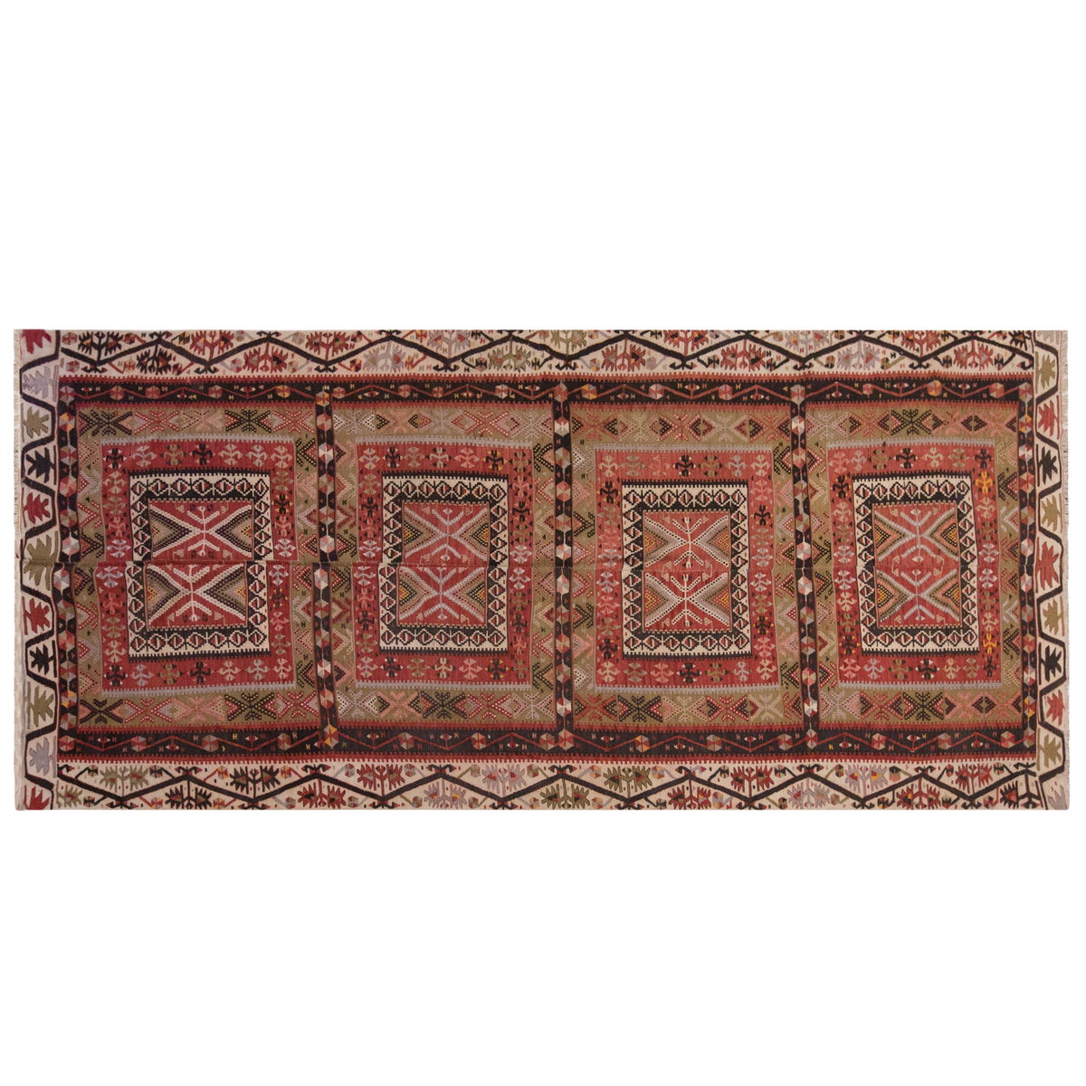 Vintage Large Kayseri Avşar Kilim, 161 x 345 cm / 5.3 x 11.4 ft Kilim