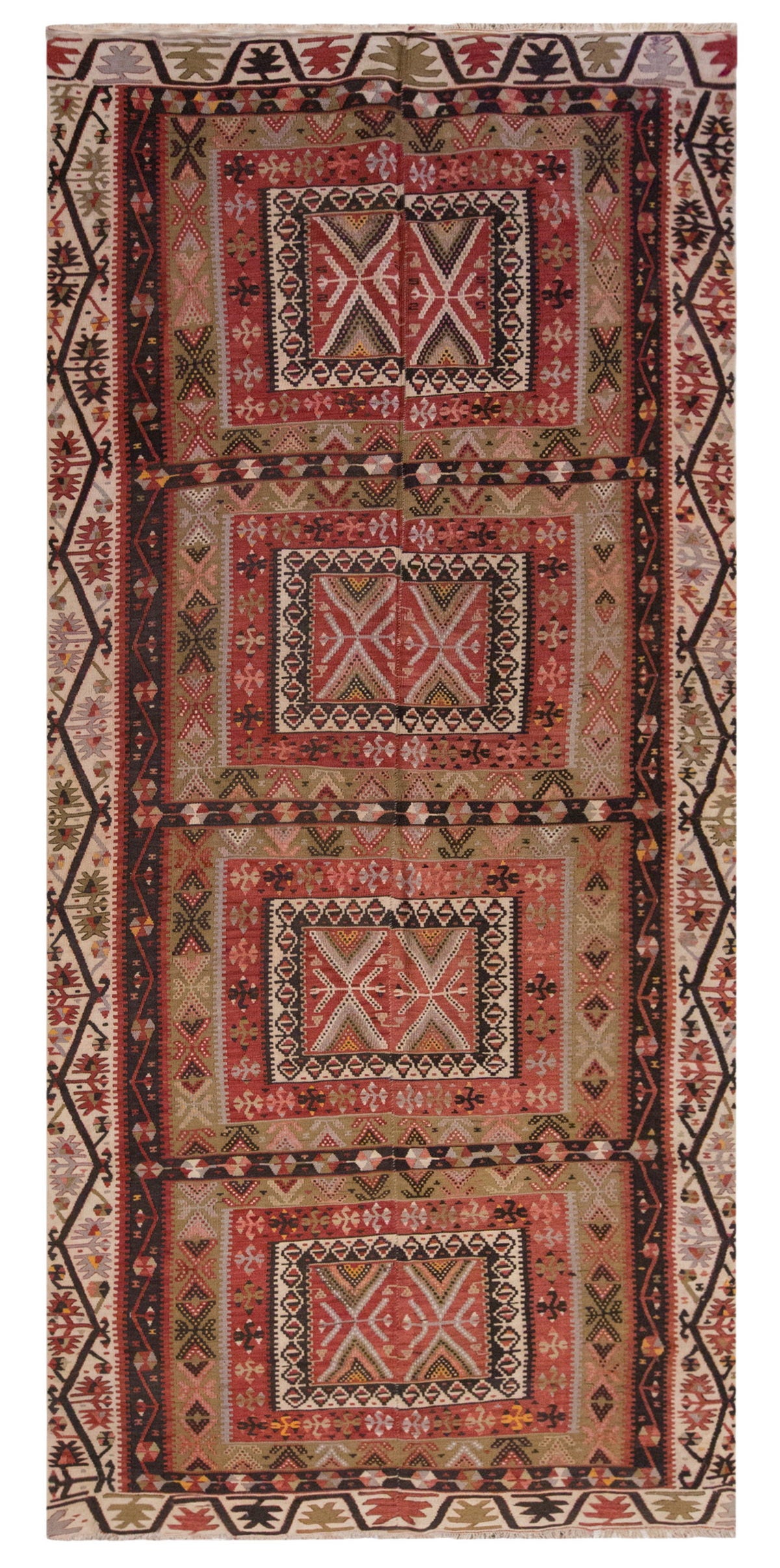 Vintage Large Kayseri Avşar Kilim, 161 x 345 cm / 5.3 x 11.4 ft Kilim
