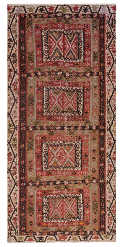 Vintage Large Kayseri Avşar Kilim, 161 x 345 cm / 5.3 x 11.4 ft Kilim
