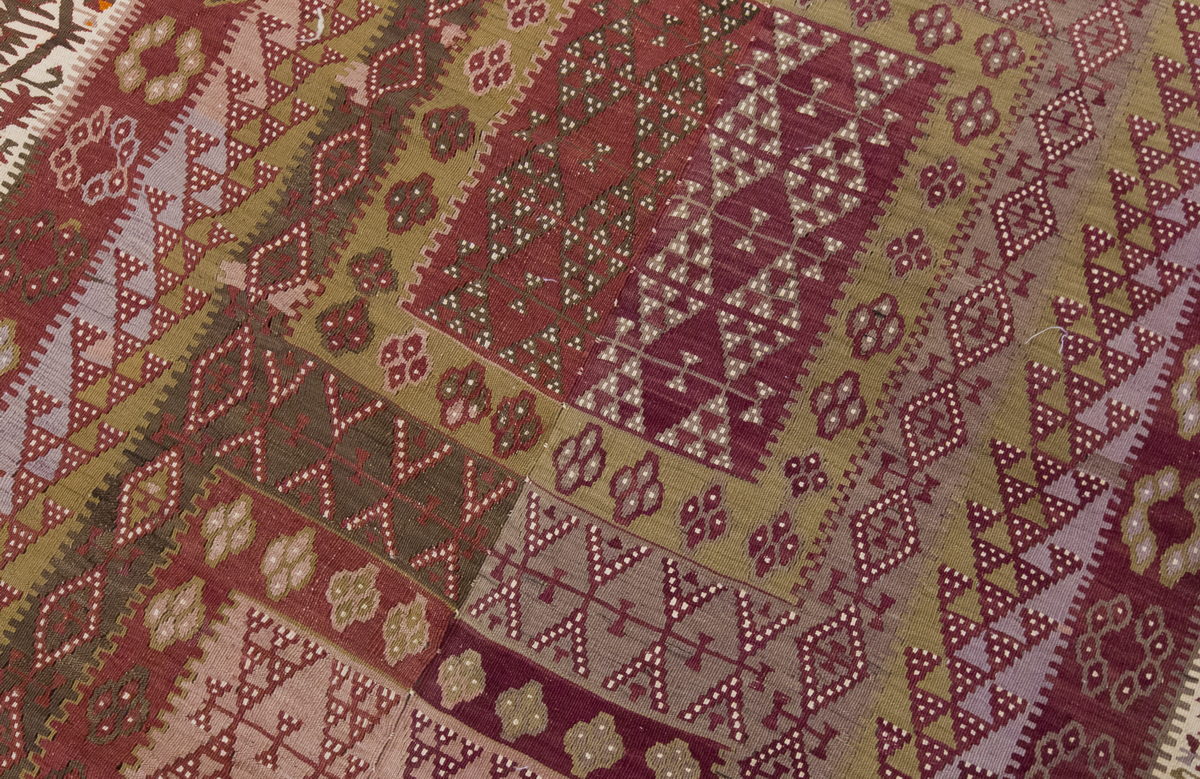 Vintage Large Kayseri Avşar Kilim, 174 x 388 cm / 5.9 x 12.9 ft Kilim